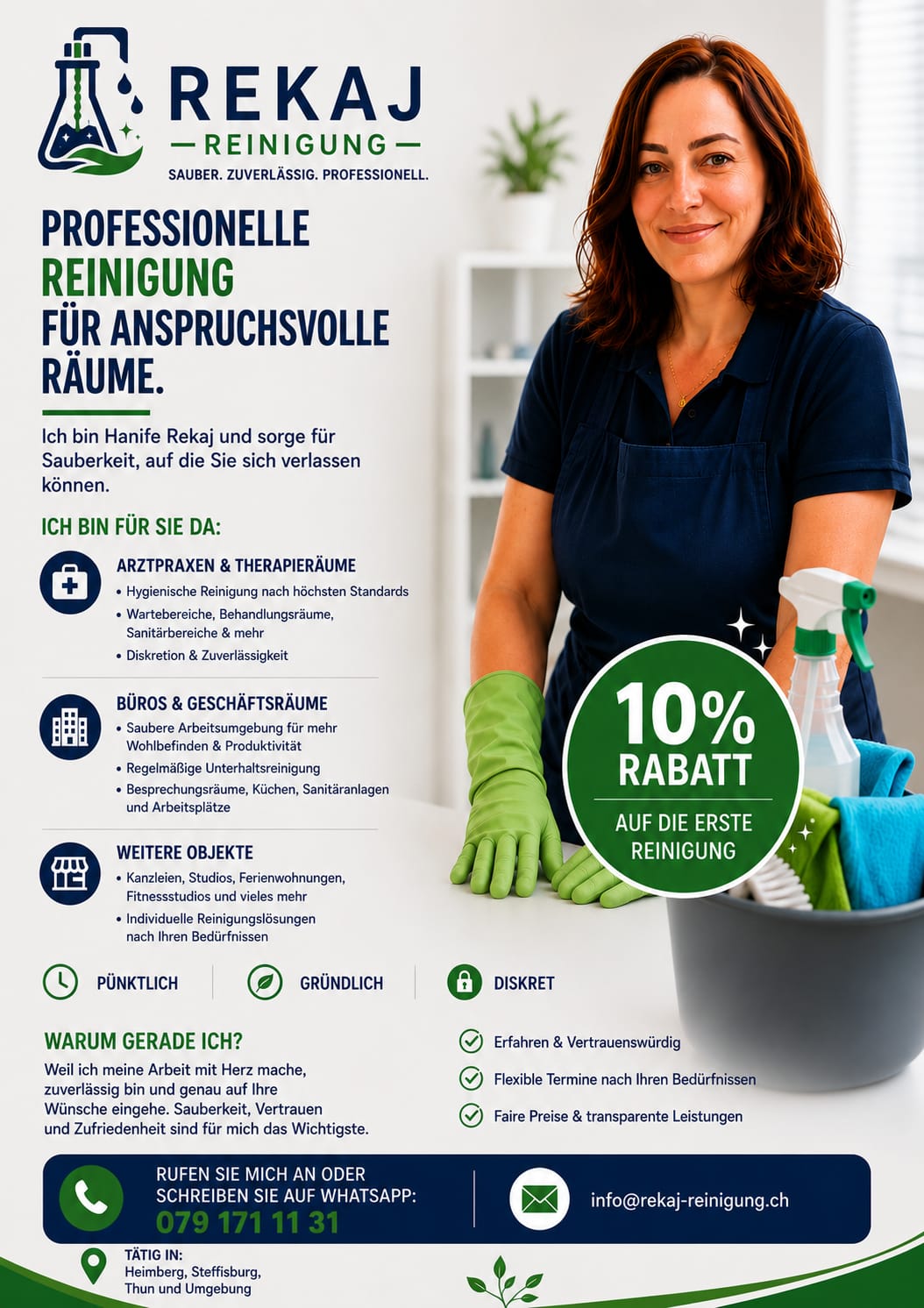 Hanife Rekaj, Inhaberin von REKAJ Reinigung